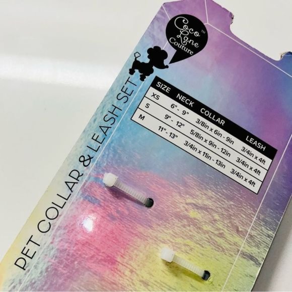 Coco Lane Couture Dog Collar & Leash Set Mint Green w/ Silver Glitter Size Small - Picture 11 of 12